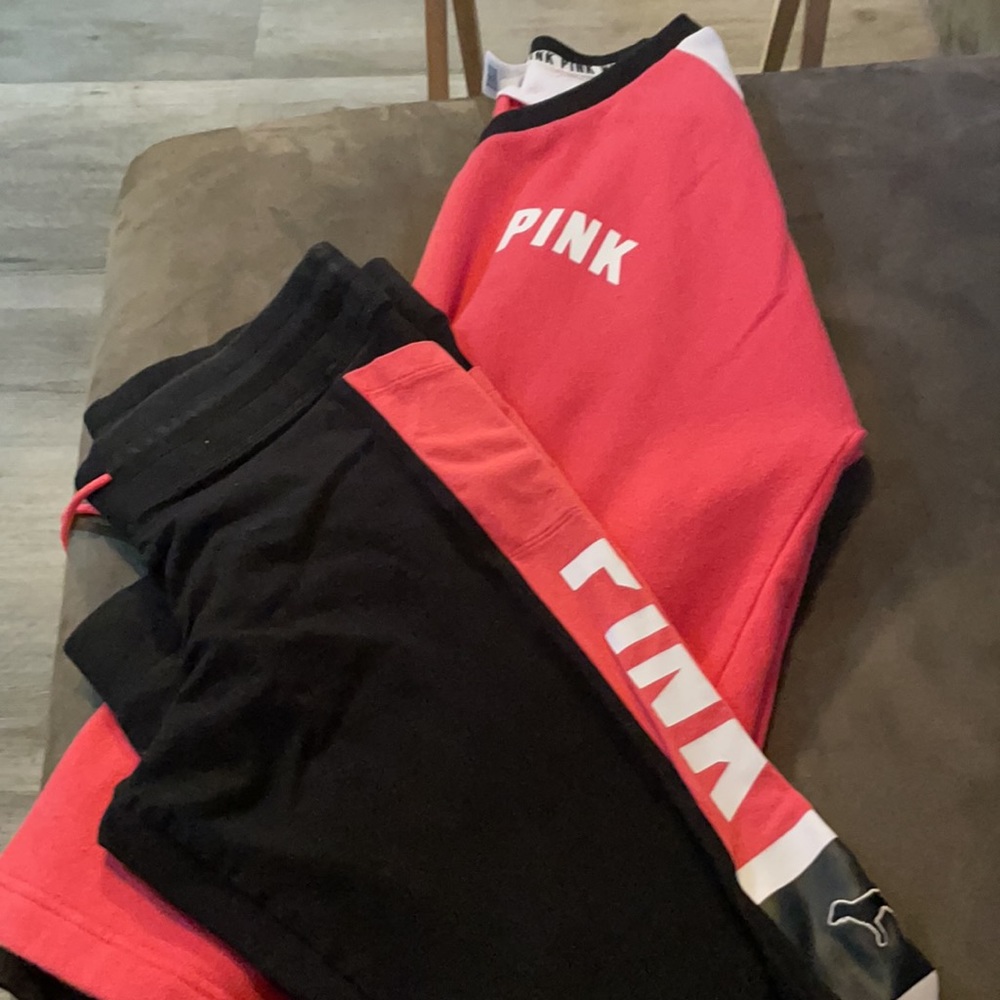 VS Pink Sweatshirt with Jogger pants